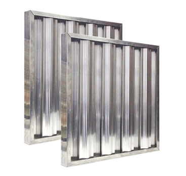 Aluminum baffle filter panel without handles