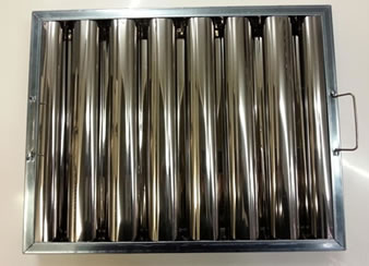 Stainless steel baffle filter with handles