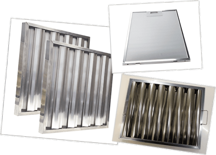 Frequently used kitchen hood filters - baffle filters & aluminum filters